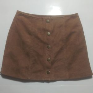Brown Suede-Like Skirt